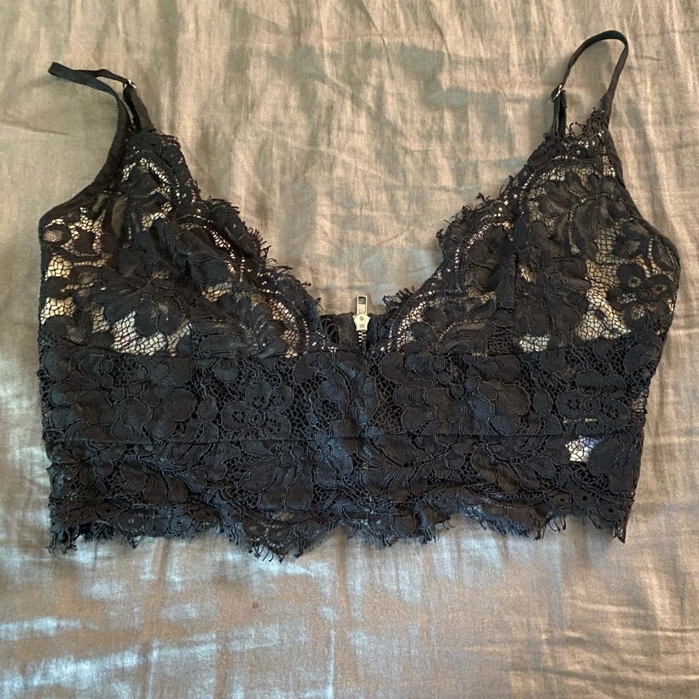 Black lace bralette